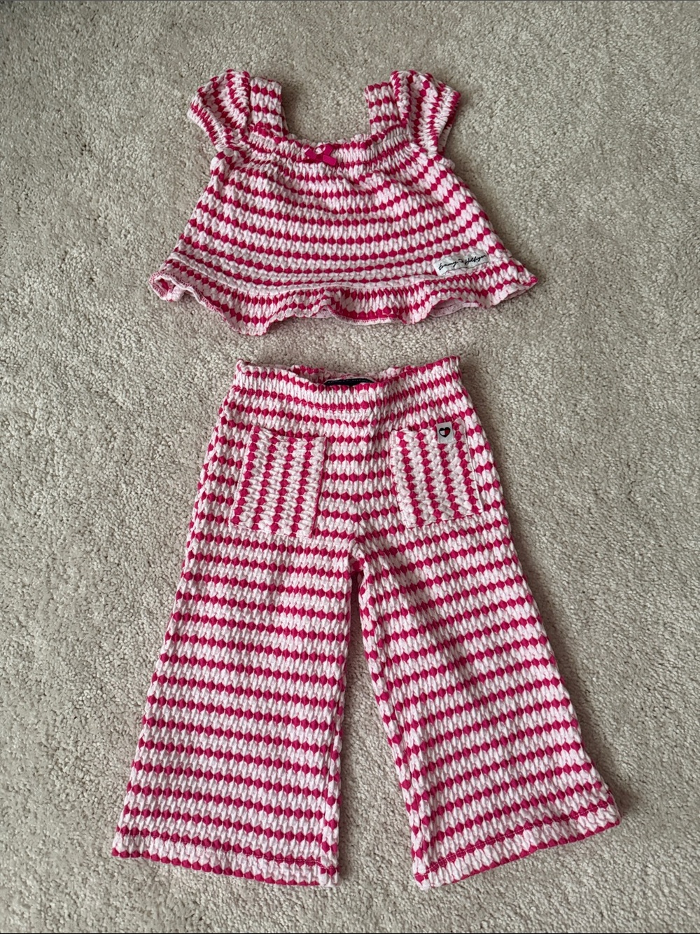 Tommy Hilfiger Pink and White Two Piece Set 24M